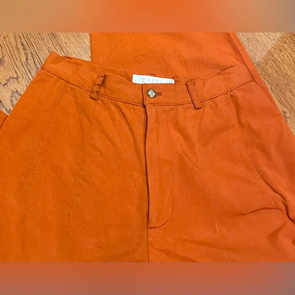 90s VTG Barrel Leg Tweeds Trousers orange size 10 - Picture 4 of 6